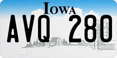 IA license plate AVQ280