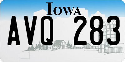 IA license plate AVQ283