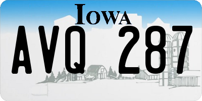 IA license plate AVQ287