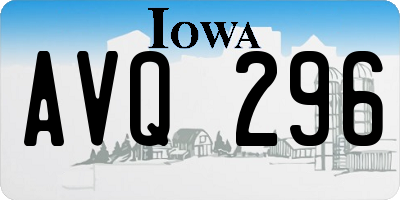 IA license plate AVQ296