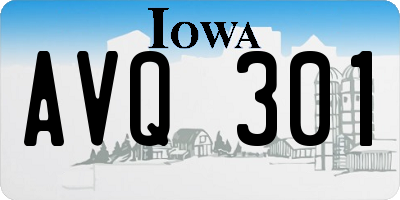 IA license plate AVQ301