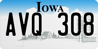 IA license plate AVQ308