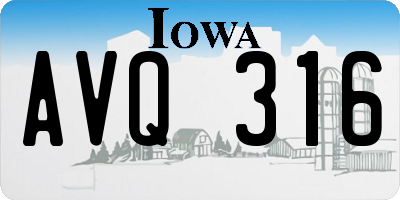 IA license plate AVQ316