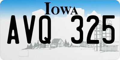 IA license plate AVQ325