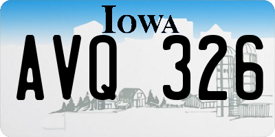 IA license plate AVQ326