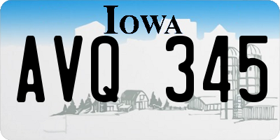 IA license plate AVQ345