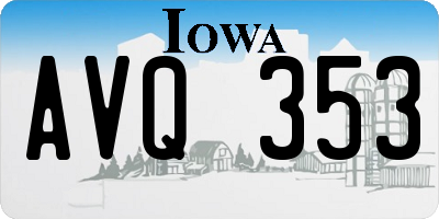 IA license plate AVQ353