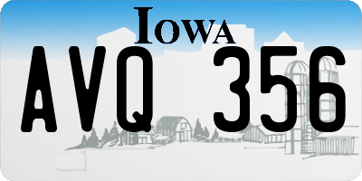 IA license plate AVQ356