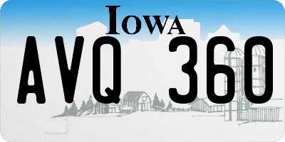 IA license plate AVQ360