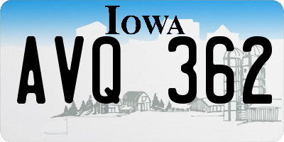 IA license plate AVQ362