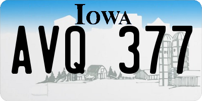 IA license plate AVQ377