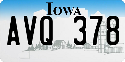 IA license plate AVQ378
