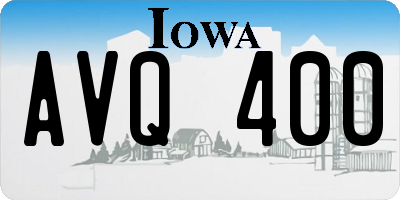 IA license plate AVQ400
