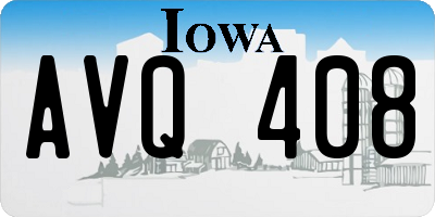 IA license plate AVQ408