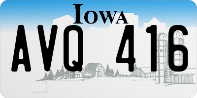 IA license plate AVQ416