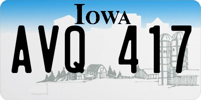 IA license plate AVQ417