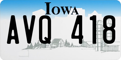 IA license plate AVQ418