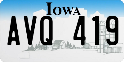 IA license plate AVQ419