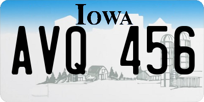 IA license plate AVQ456