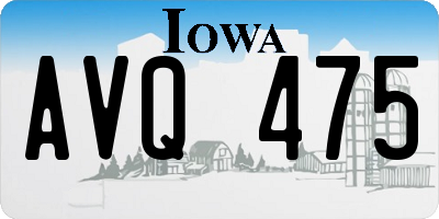 IA license plate AVQ475