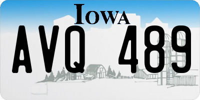 IA license plate AVQ489