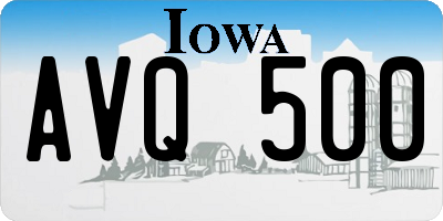 IA license plate AVQ500