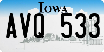IA license plate AVQ533