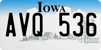 IA license plate AVQ536