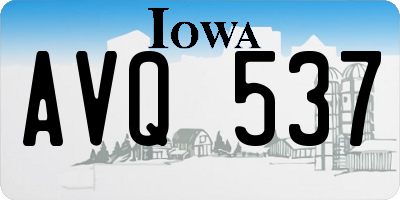 IA license plate AVQ537
