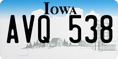 IA license plate AVQ538