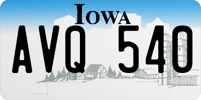 IA license plate AVQ540