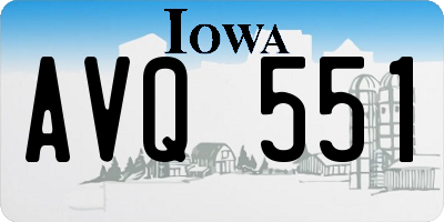 IA license plate AVQ551