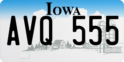 IA license plate AVQ555