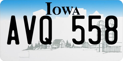 IA license plate AVQ558