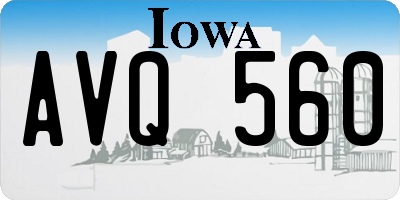 IA license plate AVQ560