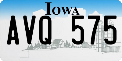IA license plate AVQ575