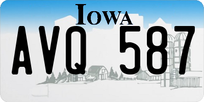 IA license plate AVQ587