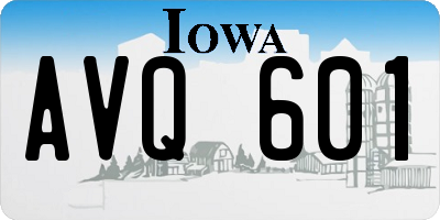 IA license plate AVQ601