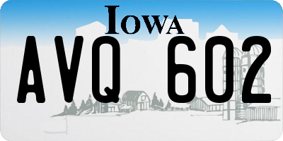 IA license plate AVQ602