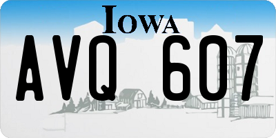 IA license plate AVQ607