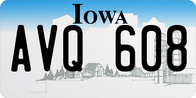 IA license plate AVQ608