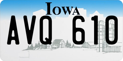 IA license plate AVQ610