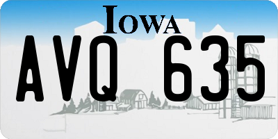 IA license plate AVQ635