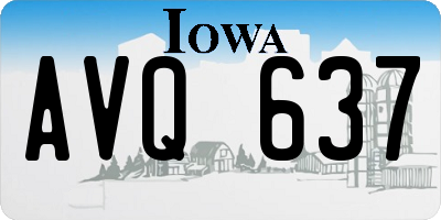 IA license plate AVQ637