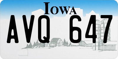 IA license plate AVQ647