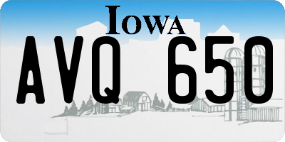 IA license plate AVQ650