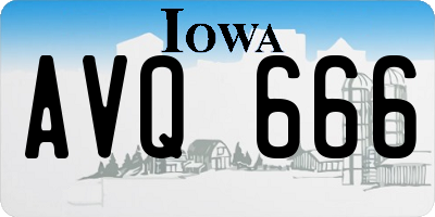IA license plate AVQ666