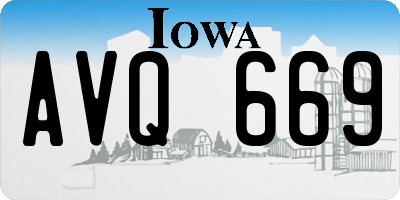 IA license plate AVQ669