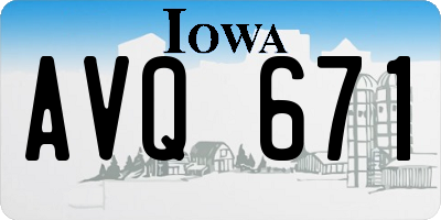 IA license plate AVQ671