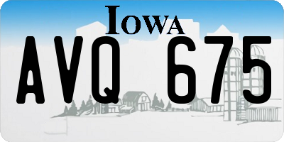 IA license plate AVQ675
